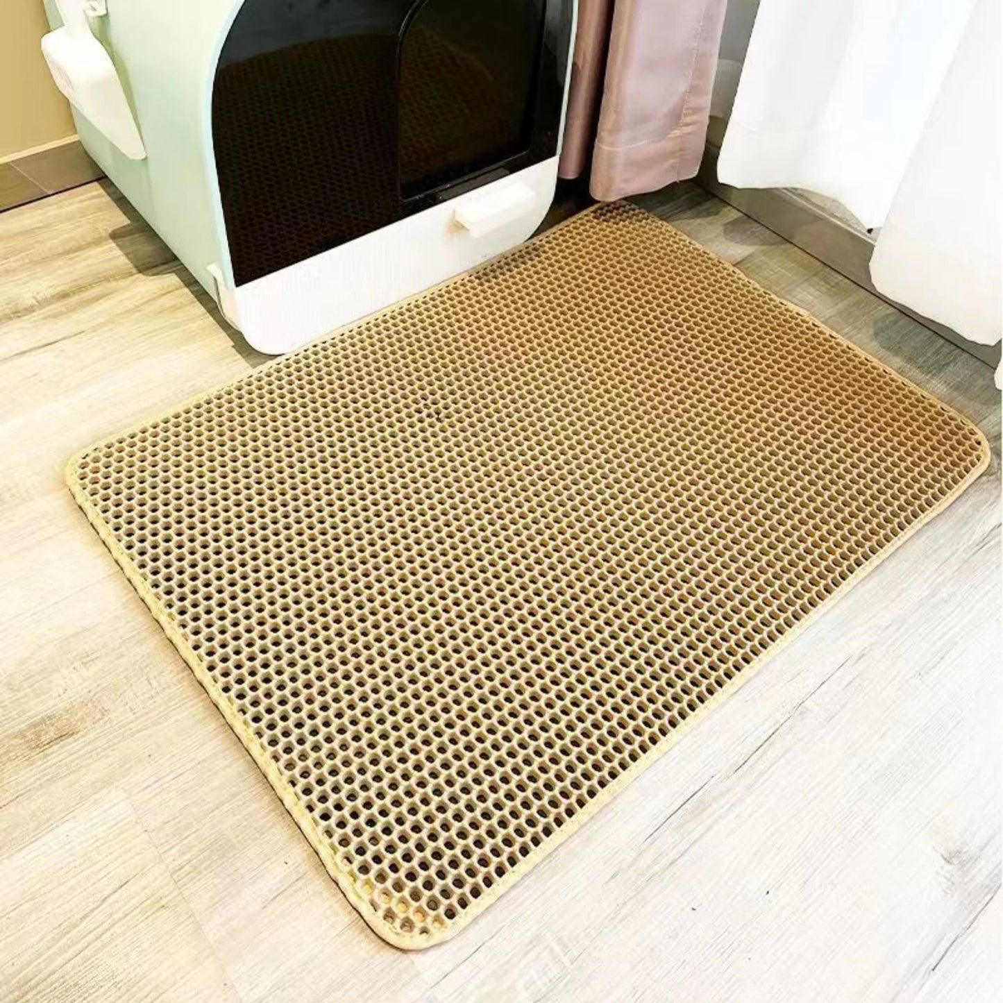 Alfombrilla para arena de gato con filtro antisalpicaduras y bandeja para arena sucia. Alfombrilla de inodoro de doble capa antiorina para mascotas. Fácil de limpiar y antideslizante.