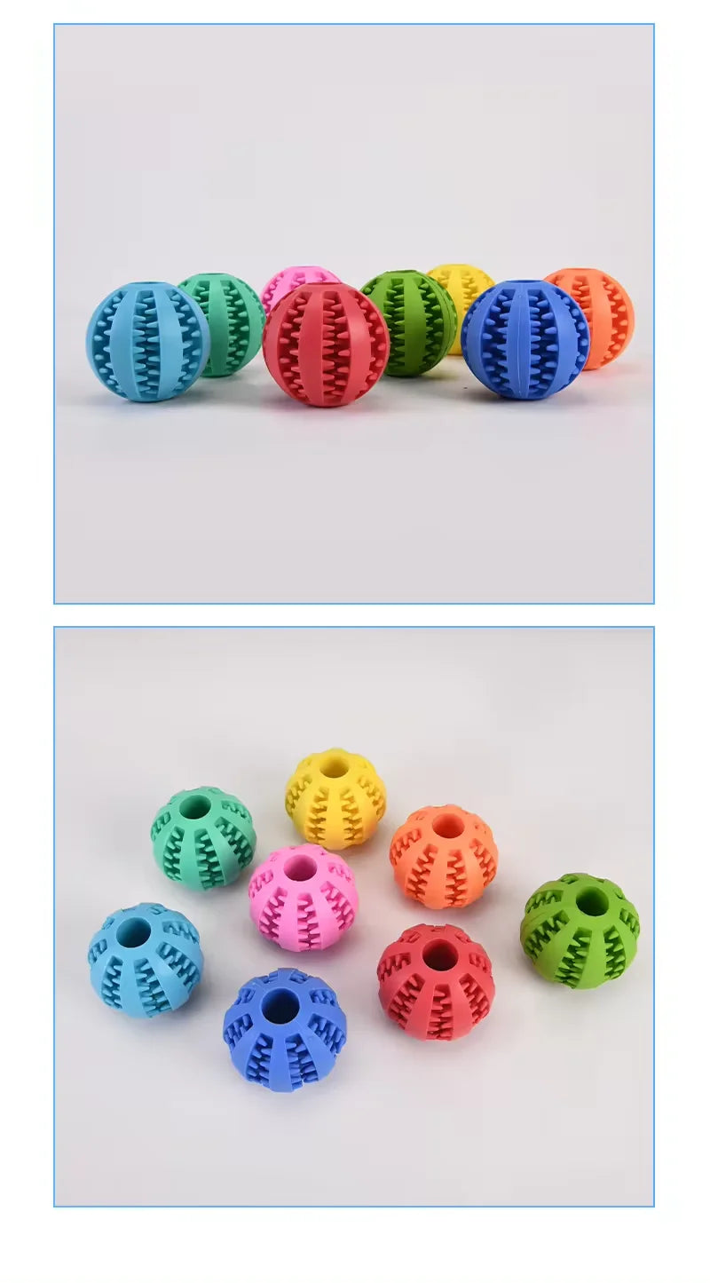 Pelota de juguete para perros, no tóxica, resistente a mordeduras, para perros, cachorros y gatos. Alimentador de golosinas para perros y mascotas, pelota para masticar y limpiar los dientes.