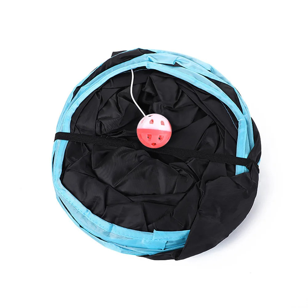 Túnel para gatos, suministros para mascotas, túnel de juego plegable para gatos, juguete transpirable para gatos, barril de perforación para interiores, papel ruidoso