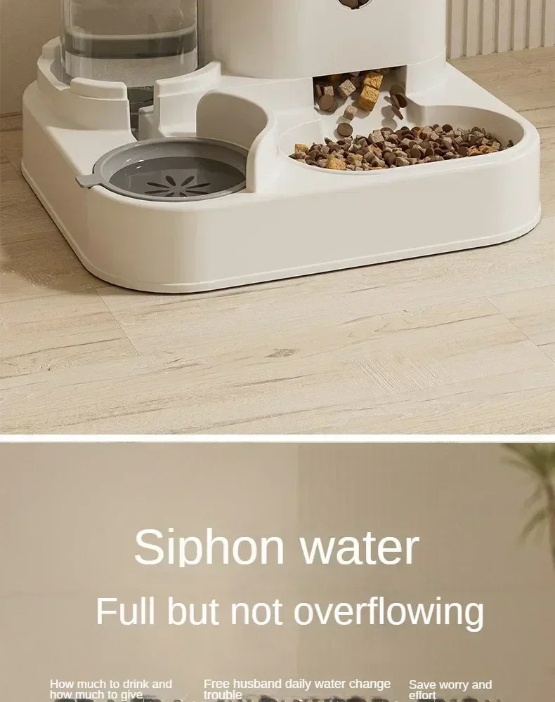 1PC Automatic Feeder Cat Dog Food Bowl With Water Fountain Pet Large Capacity Raised Stand Dish Bowl For Cat Drinker Accessories