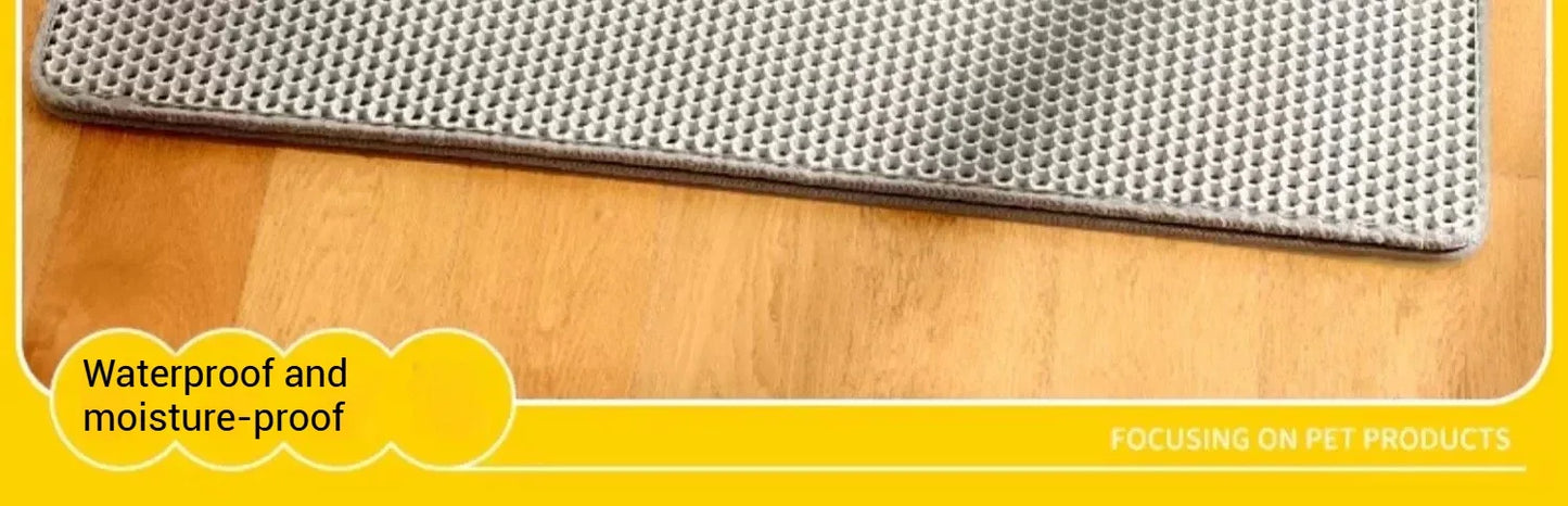 Alfombrilla para arena de gato con filtro antisalpicaduras y bandeja para arena sucia. Alfombrilla de inodoro de doble capa antiorina para mascotas. Fácil de limpiar y antideslizante.