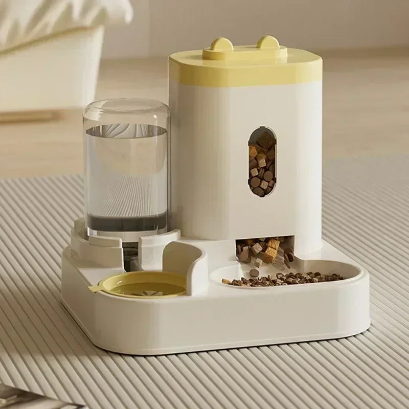 1PC Automatic Feeder Cat Dog Food Bowl With Water Fountain Pet Large Capacity Raised Stand Dish Bowl For Cat Drinker Accessories