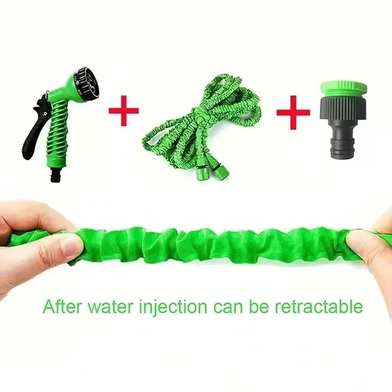 7 funciones de pulverización de agua, manguera mágica extensible, lavado de autos a alta presión, pistola de agua, manguera de riego para jardín, ducha para mascotas, gatos y perros.