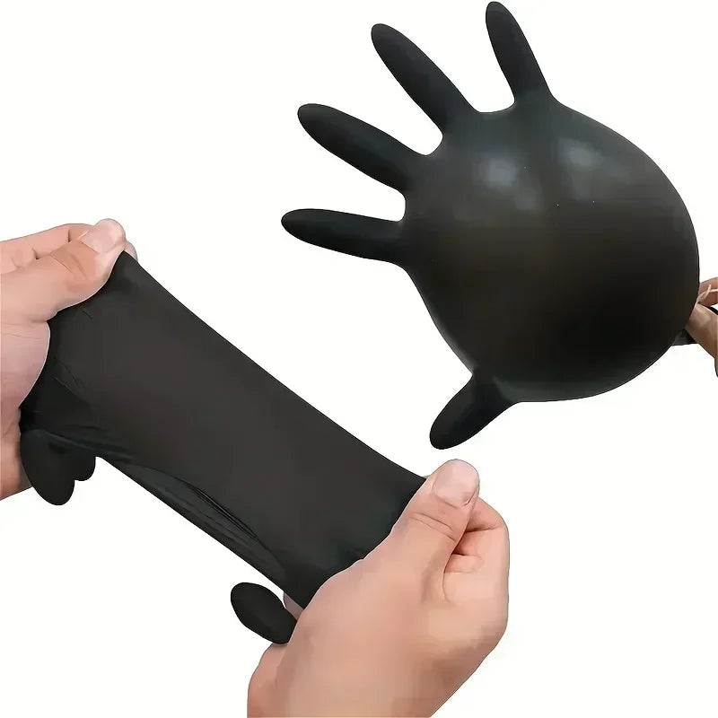 20/100Pc Housework Strong Black Disposable Nitrile Gloves PVC Latex Free AntiStatic Garden Pet Care Tattoo Work Oil-proof Gloves