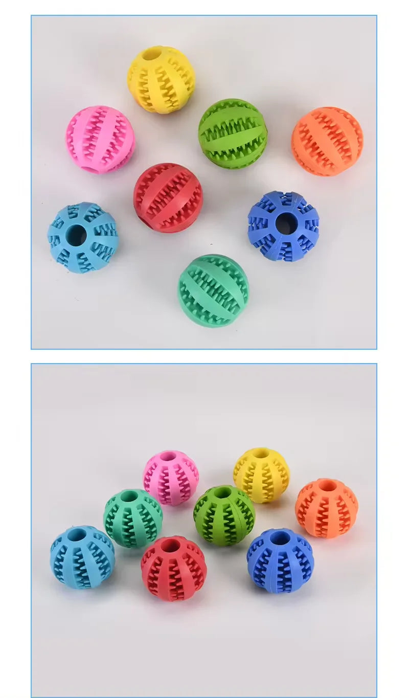 Pelota de juguete para perros, no tóxica, resistente a mordeduras, para perros, cachorros y gatos. Alimentador de golosinas para perros y mascotas, pelota para masticar y limpiar los dientes.