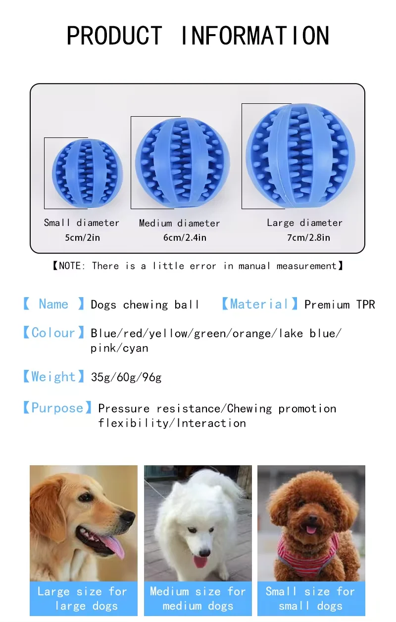 Pelota de juguete para perros, no tóxica, resistente a mordeduras, para perros, cachorros y gatos. Alimentador de golosinas para perros y mascotas, pelota para masticar y limpiar los dientes.