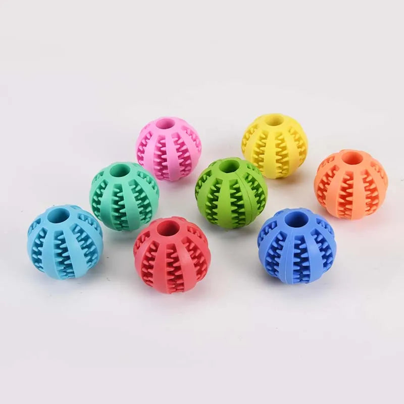 Pelota de juguete para perros, no tóxica, resistente a mordeduras, para perros, cachorros y gatos. Alimentador de golosinas para perros y mascotas, pelota para masticar y limpiar los dientes.