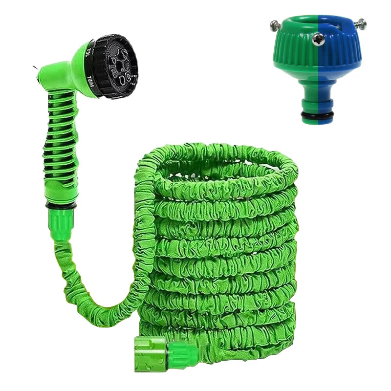 7 funciones de pulverización de agua, manguera mágica extensible, lavado de autos a alta presión, pistola de agua, manguera de riego para jardín, ducha para mascotas, gatos y perros.