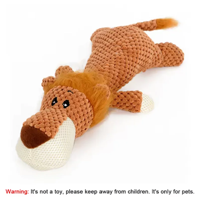 1/3 Pcs Large Dog Toy Bite-Resistant Sound Plush Toy Lion Wolf Elephant Cartoon Pet Toy Squeaky Dog Toy For Small & Medium Dogs