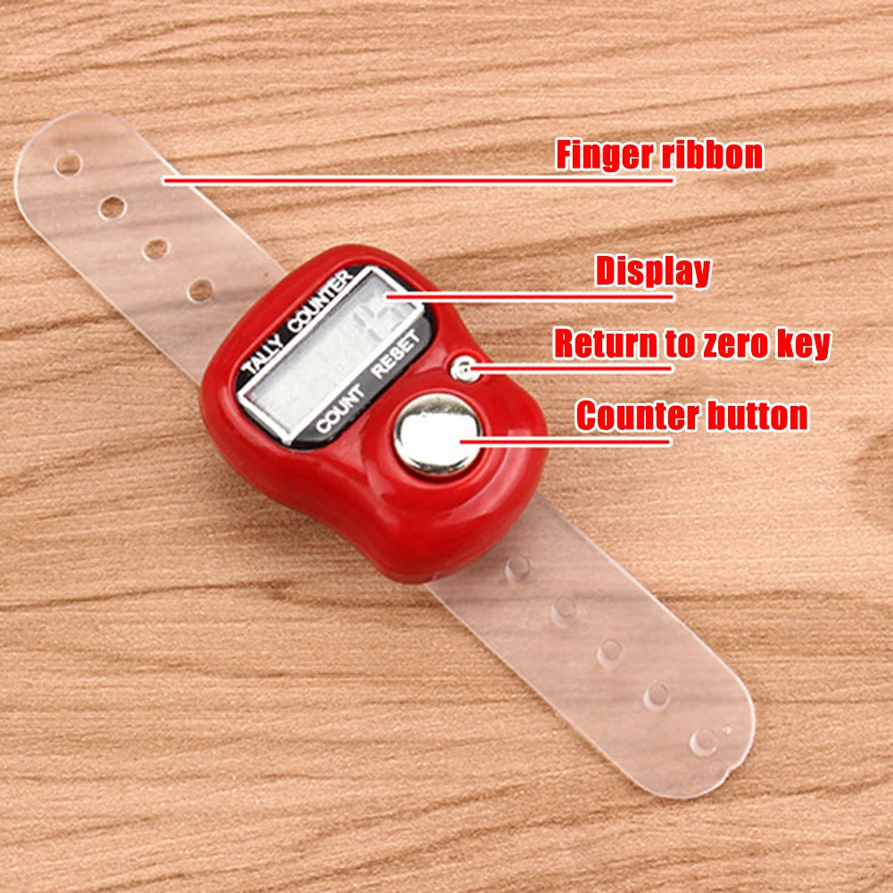 1-20Pcs Electronic Finger Counter Ring 5 Digital LED Electronic Handheld Tally Counter Clicker Counter Ring Color Random