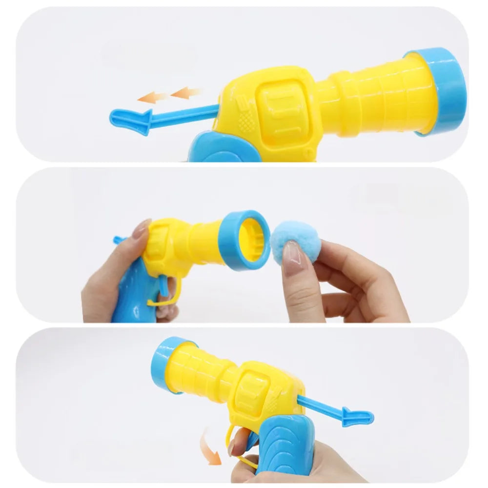 Cat Plush Ball Shooting Gun Kitten Creative Shooting Gun Games Stretch Plush Ball Toy Cat Self Hi Silent Ball Toy Pet Supplies