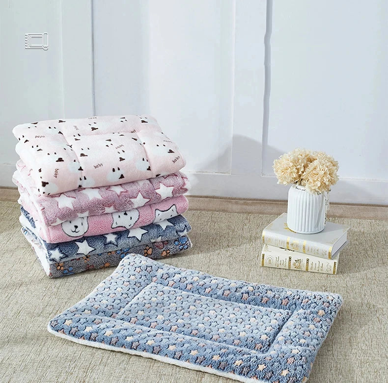 Colchoneta de franela para dormir para mascotas, cama para perros, arena para gatos, cama para cachorros, sofá para perros, colchón encantador, cojín para perros pequeños y grandes, manta, suministros para mascotas