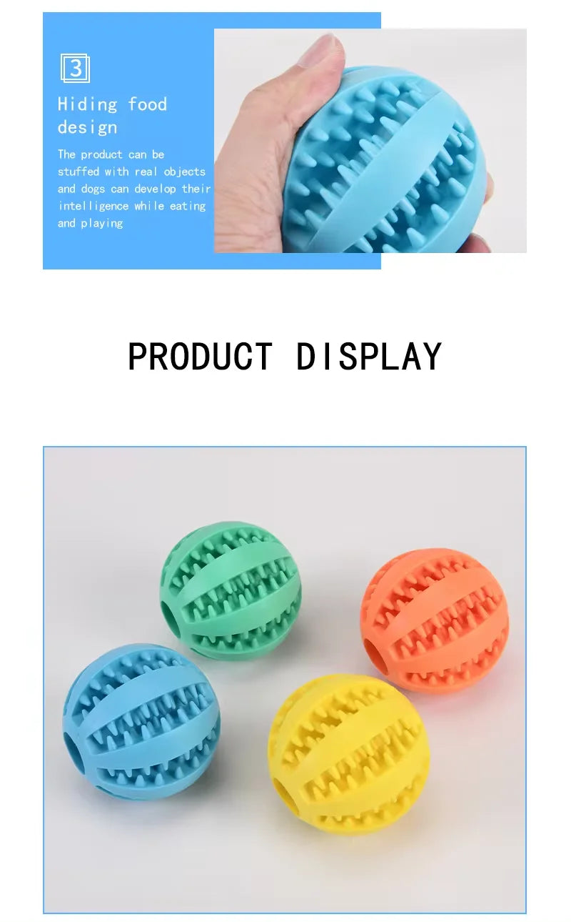 Pelota de juguete para perros, no tóxica, resistente a mordeduras, para perros, cachorros y gatos. Alimentador de golosinas para perros y mascotas, pelota para masticar y limpiar los dientes.