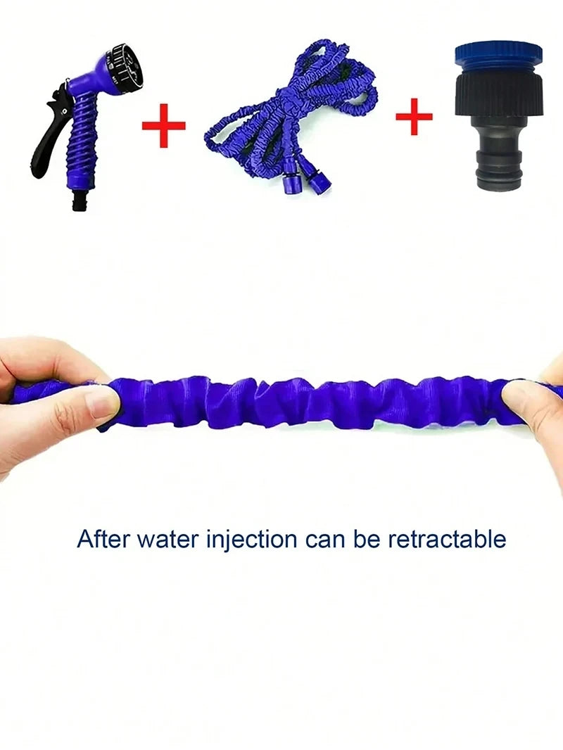 7 funciones de pulverización de agua, manguera mágica extensible, lavado de autos a alta presión, pistola de agua, manguera de riego para jardín, ducha para mascotas, gatos y perros.
