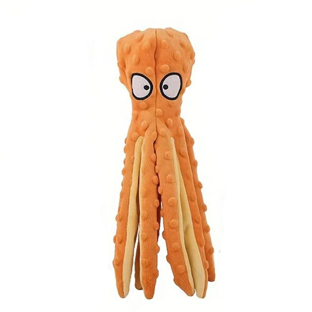 Juguetes vocales para perros, pulpo de peluche suave sin relleno, juguetes educativos para la dentición de cachorros, suministros para mascotas para perros pequeños y medianos.