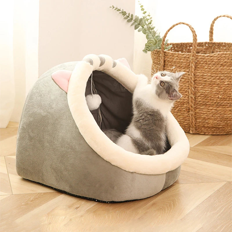 Cama para gatos de sueño profundo, cálida cesta para mascotas, acogedora casa para gatos, cojín para tumbona, tienda de campaña para gatos, tapete muy suave para perros pequeños, bolsa, cueva, cama para gatos