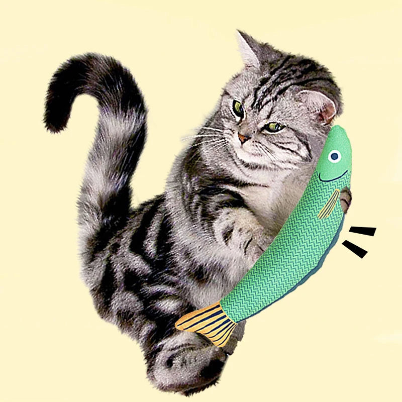 Juguetes para gatos, nuevos juguetes de peluche, juguetes para gatos que se hacen felices, simulación de pez, resistente al agarre y al rechinamiento, limpieza de dientes.