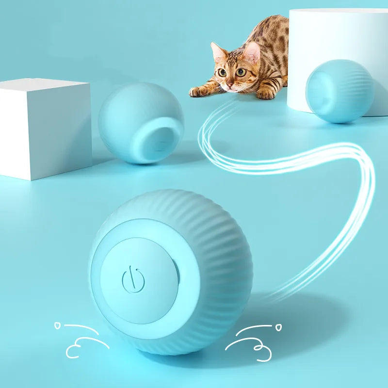 Pelota eléctrica para gatos, juguete inteligente con ruedas automáticas, interactivo para entrenar, juguete para jugar en interiores.