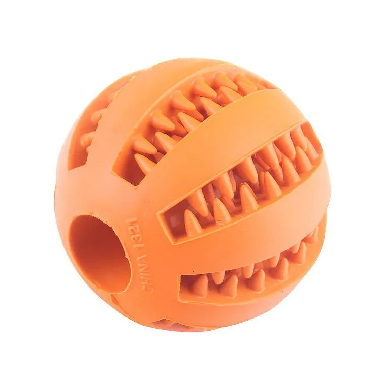 Pelota de juguete para perros, no tóxica, resistente a mordeduras, para perros, cachorros y gatos. Alimentador de golosinas para perros y mascotas, pelota para masticar y limpiar los dientes.