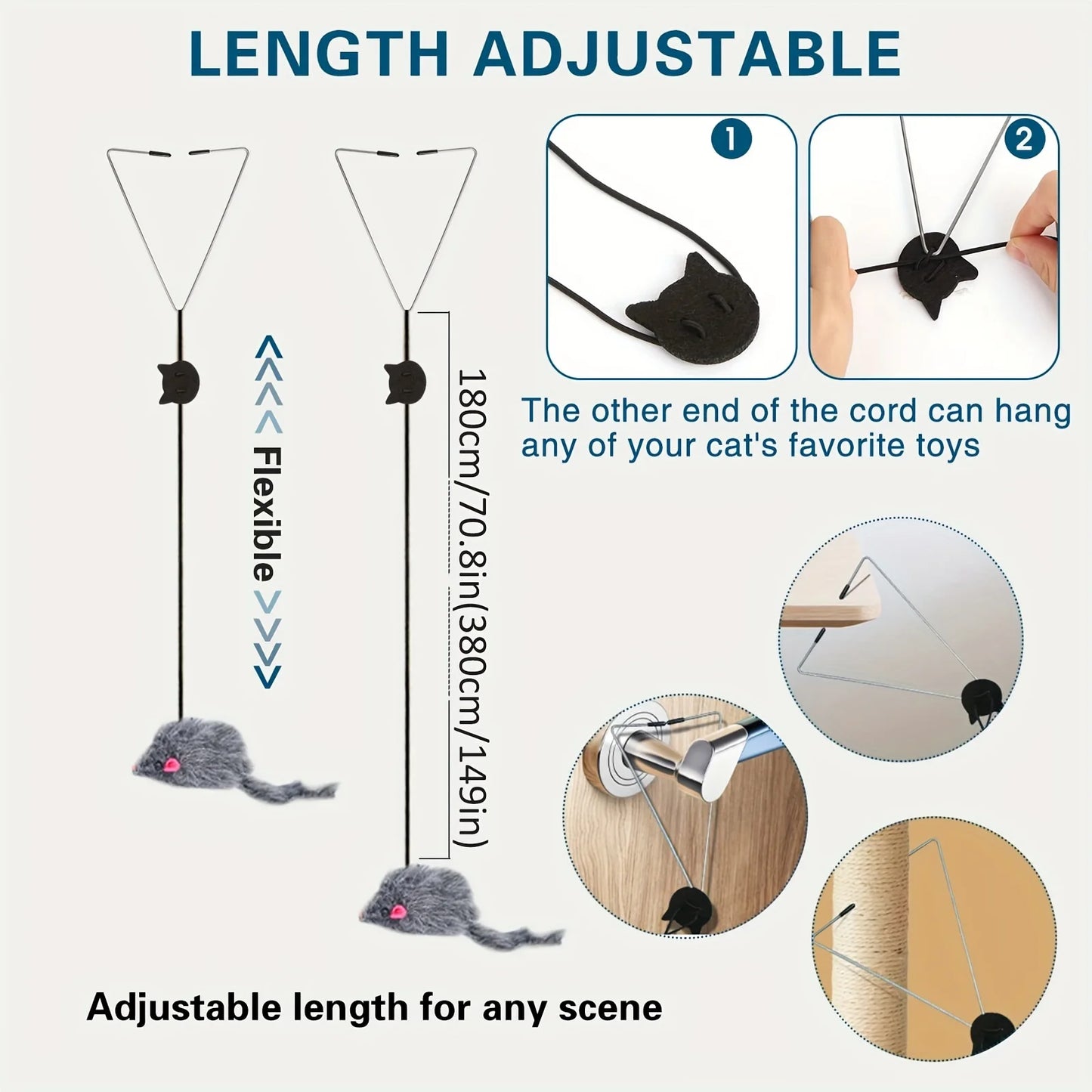 Juguete para gatos para colgar en la puerta, alivia el estrés en la sala de estar. Juguete para gatos para colgar en la puerta.