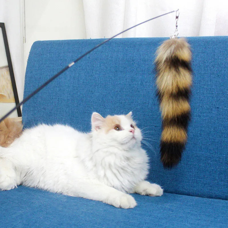 Juguete para gatos con forma de cabeza de repuesto de pelo de zorro, divertido y resistente.