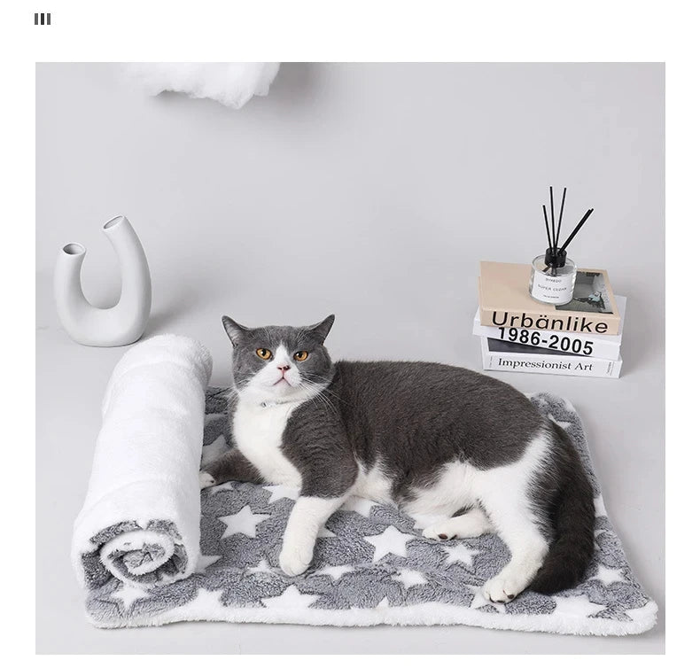 Colchoneta de franela para dormir para mascotas, cama para perros, arena para gatos, cama para cachorros, sofá para perros, colchón encantador, cojín para perros pequeños y grandes, manta, suministros para mascotas