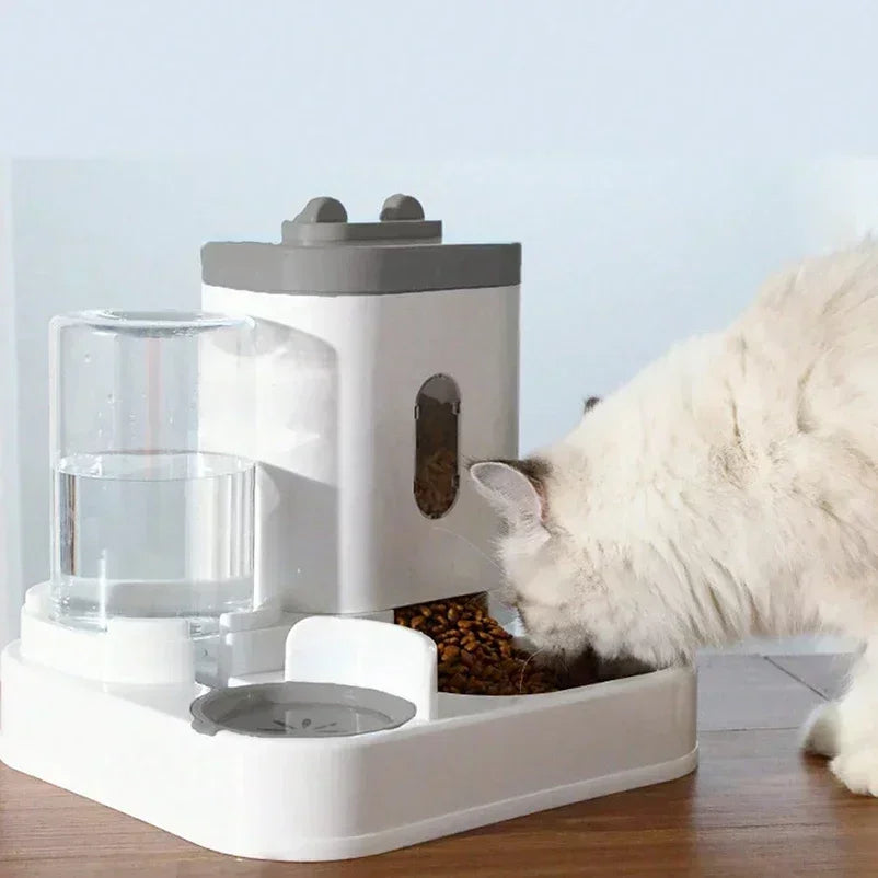 1PC Automatic Feeder Cat Dog Food Bowl With Water Fountain Pet Large Capacity Raised Stand Dish Bowl For Cat Drinker Accessories