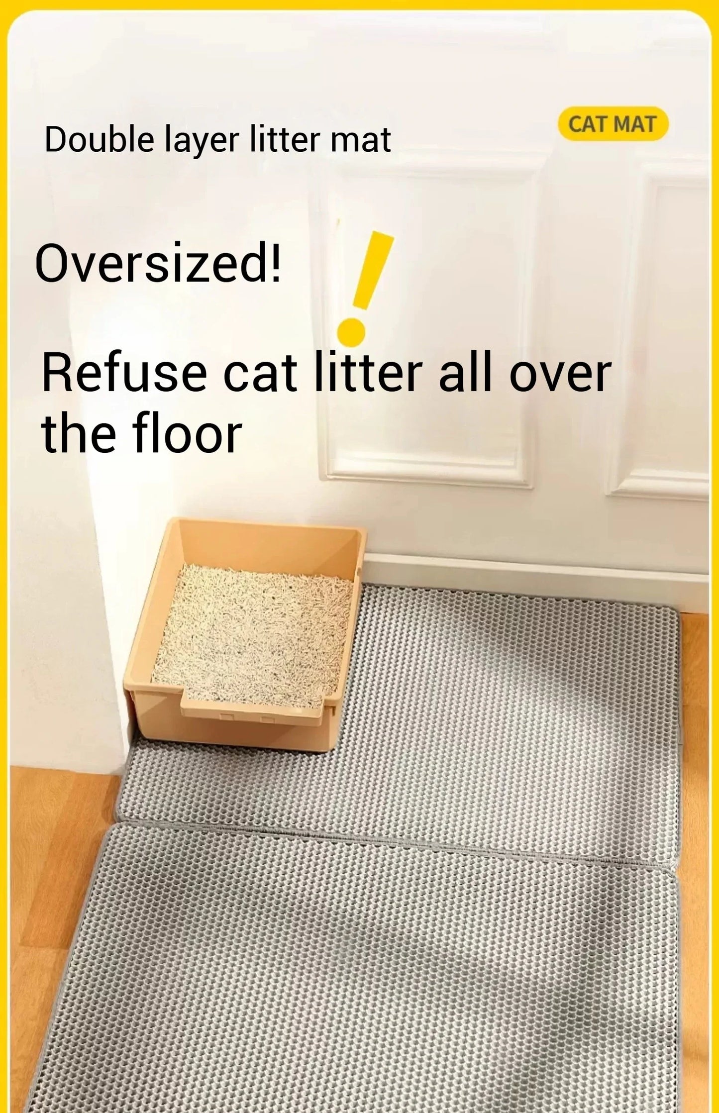 Alfombrilla para arena de gato con filtro antisalpicaduras y bandeja para arena sucia. Alfombrilla de inodoro de doble capa antiorina para mascotas. Fácil de limpiar y antideslizante.