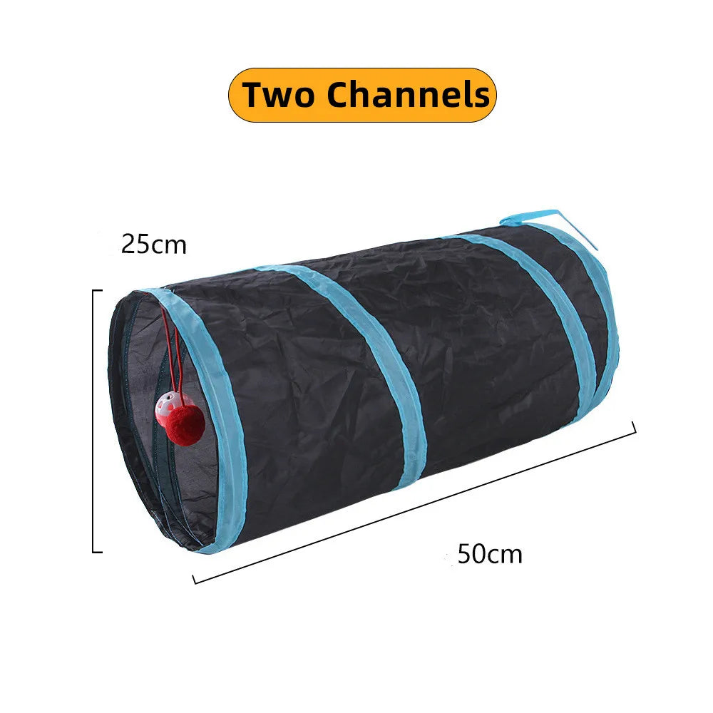 Túnel para gatos, suministros para mascotas, túnel de juego plegable para gatos, juguete transpirable para gatos, barril de perforación para interiores, papel ruidoso