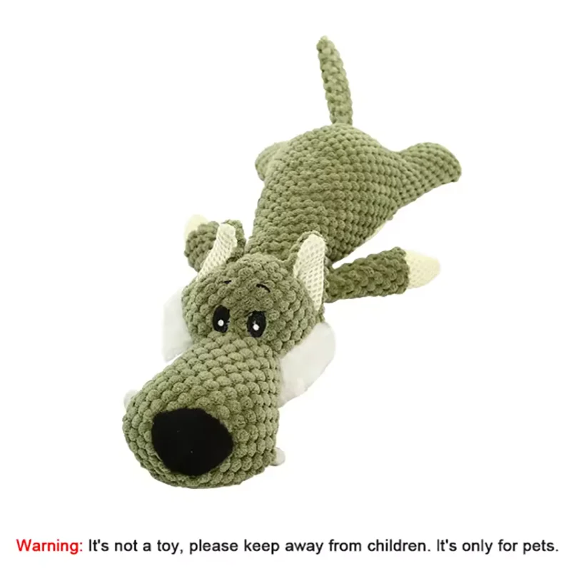 1/3 Pcs Large Dog Toy Bite-Resistant Sound Plush Toy Lion Wolf Elephant Cartoon Pet Toy Squeaky Dog Toy For Small & Medium Dogs