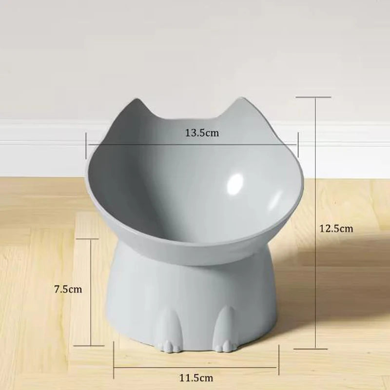 Cat bowl with long ears and high feet bowl with cat and dog neck protection and anti-overturning plastic raised pet bowl