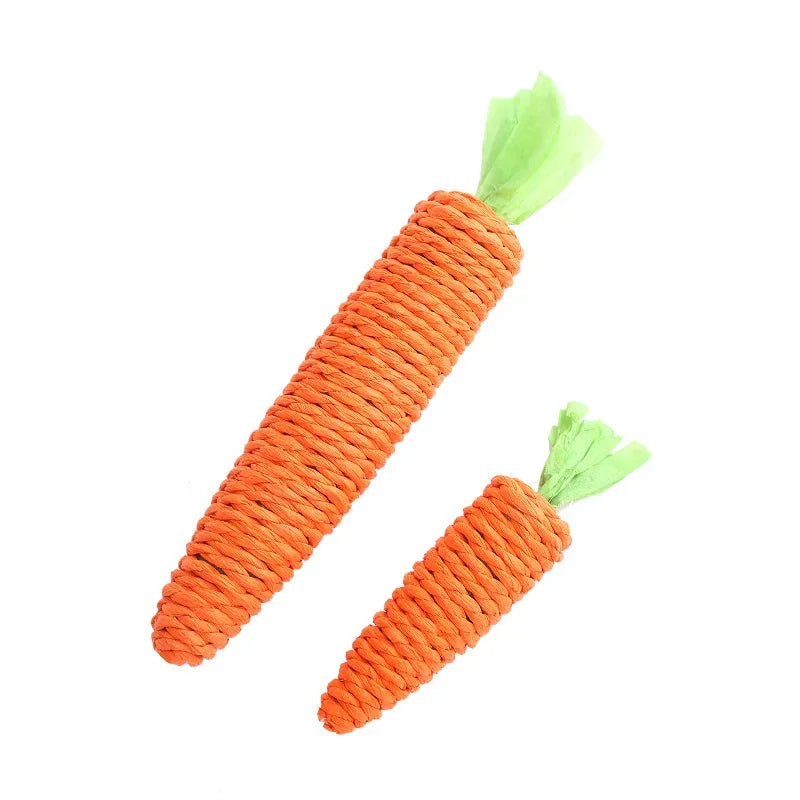 Juguete para gatos con sonido de zanahoria, resistente a mordeduras, cuerda de papel, rascador, dientes limpios, juego interactivo, juguete masticable de zanahoria para gatos.