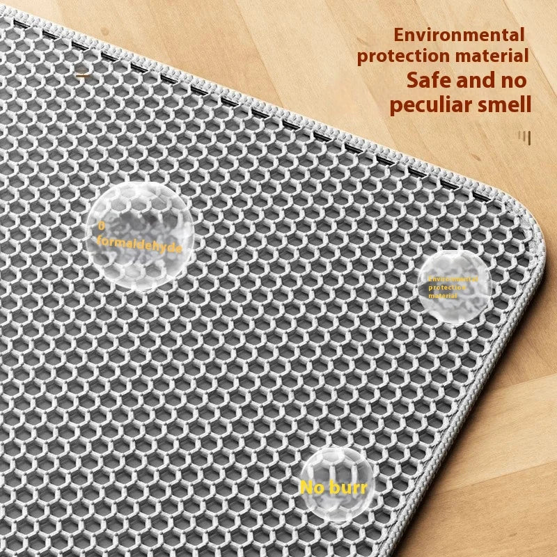 Alfombrilla extragrande para arena de gatos, resistente, impermeable, de 2 capas, antideslizante, lavable, protector de suelo para mascotas, caja de arena, tapón de arena