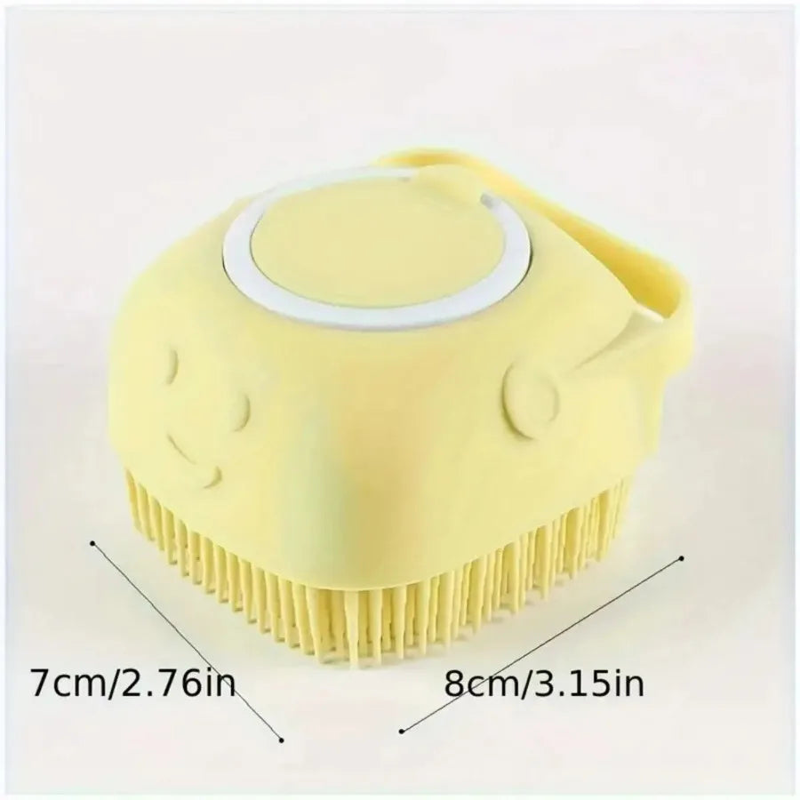 1 cepillo de baño suave para perros - Masaje suave con dispensador de champú - Cepillo de aseo para gatos eficiente para una limpieza eficaz de las patas