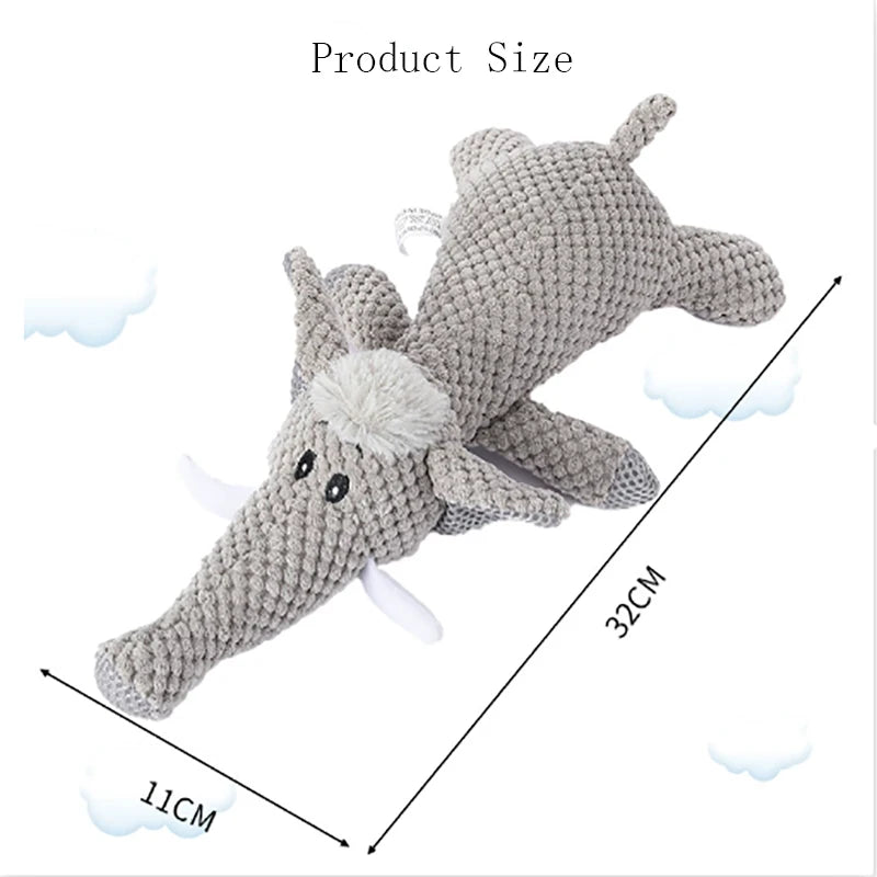 1/3 Pcs Large Dog Toy Bite-Resistant Sound Plush Toy Lion Wolf Elephant Cartoon Pet Toy Squeaky Dog Toy For Small & Medium Dogs