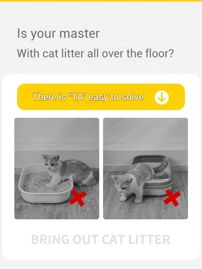 Alfombrilla para arena de gato con filtro antisalpicaduras y bandeja para arena sucia. Alfombrilla de inodoro de doble capa antiorina para mascotas. Fácil de limpiar y antideslizante.