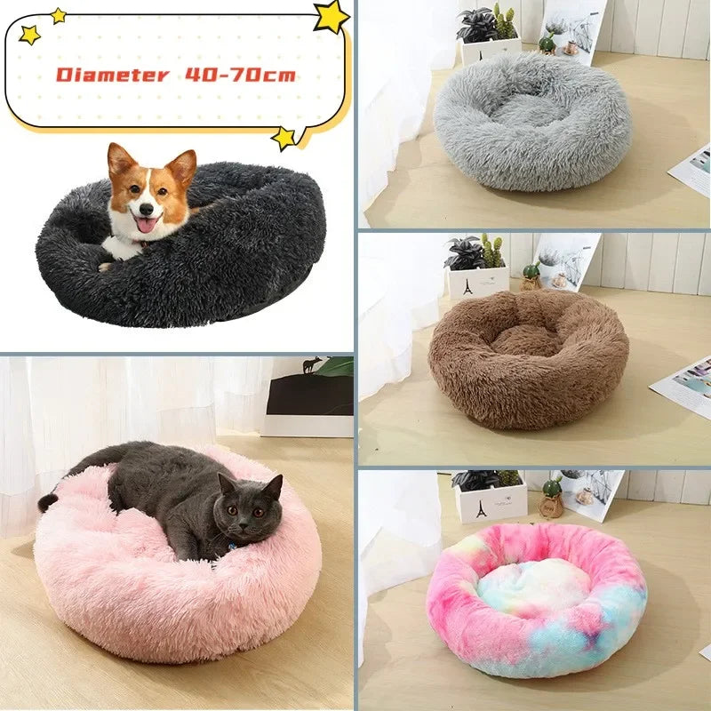 Plush Round Pet Bed for Cats50CM