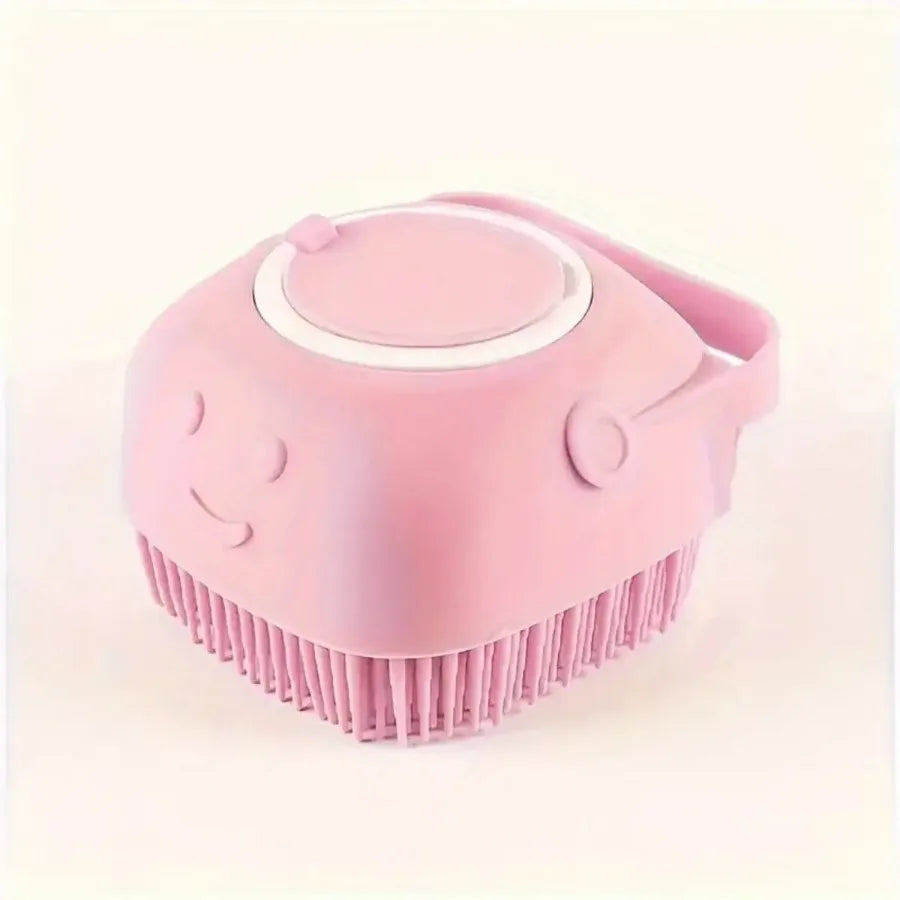 1 cepillo de baño suave para perros - Masaje suave con dispensador de champú - Cepillo de aseo para gatos eficiente para una limpieza eficaz de las patas