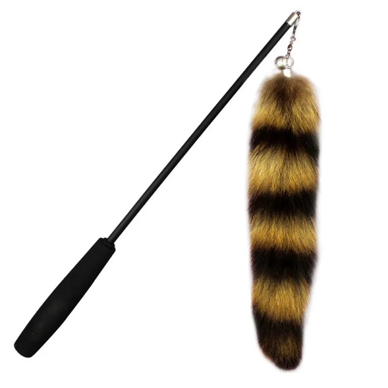 Juguete para gatos con forma de cabeza de repuesto de pelo de zorro, divertido y resistente.