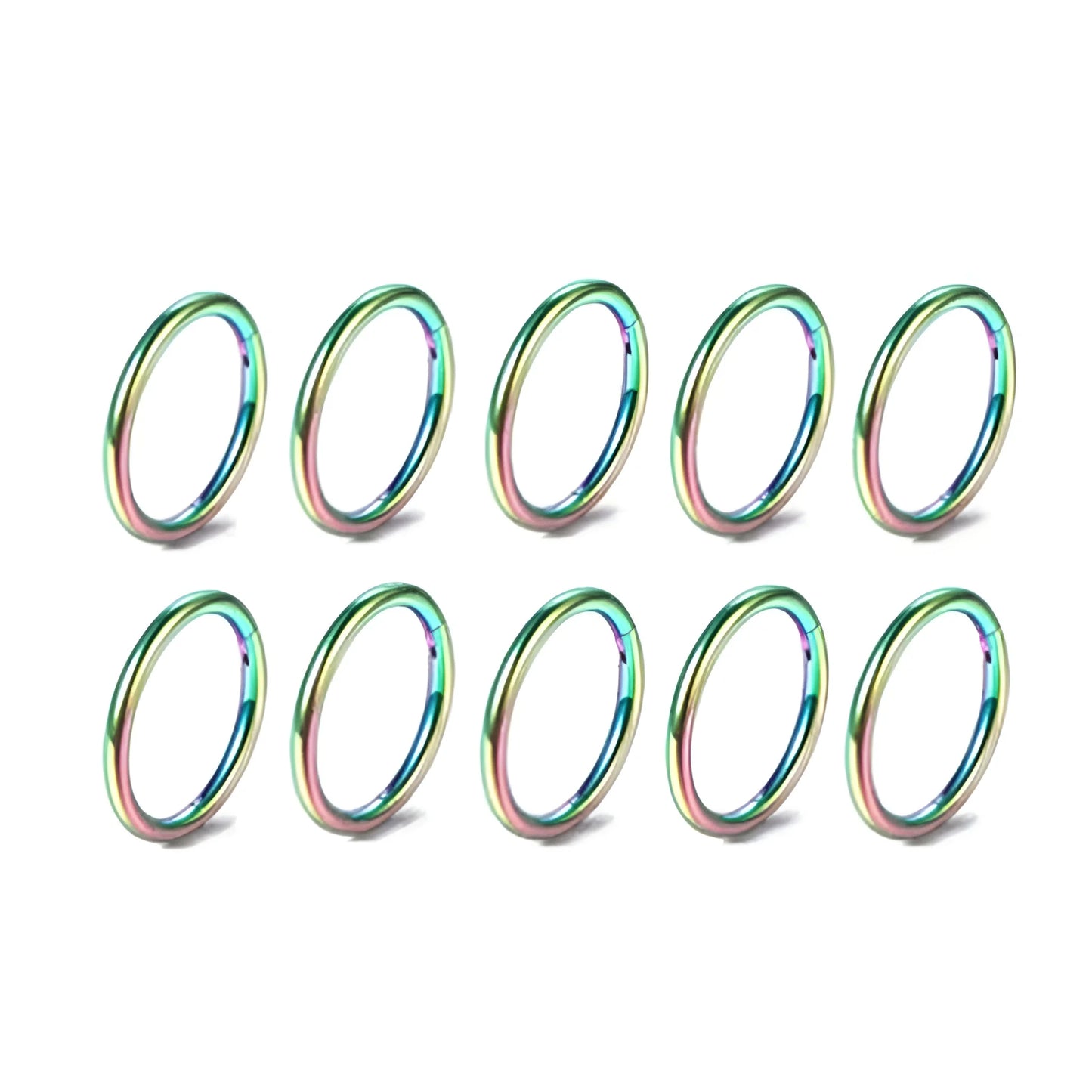 5/10Pcs 16G Nose Ring Hoop Stainless Steel Hinged Nose Rings Septum Clicker Tragus Helix Cartilage Daith Rook Earring Piercing