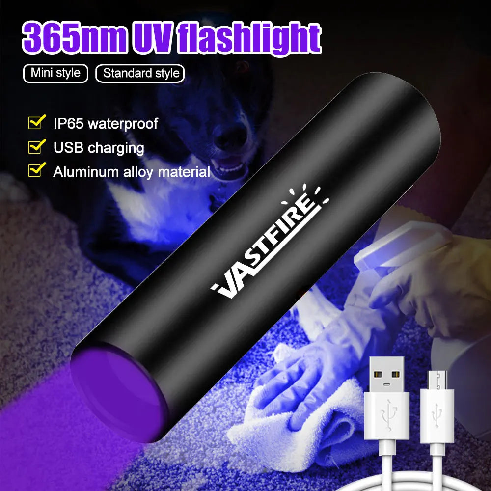 120W 6 * 4 core 365nm UV Flashlight Black Mirror 2-Mode Purple Light UV lamp Torch Pet Urine Stains bed bug Scorpions Detector