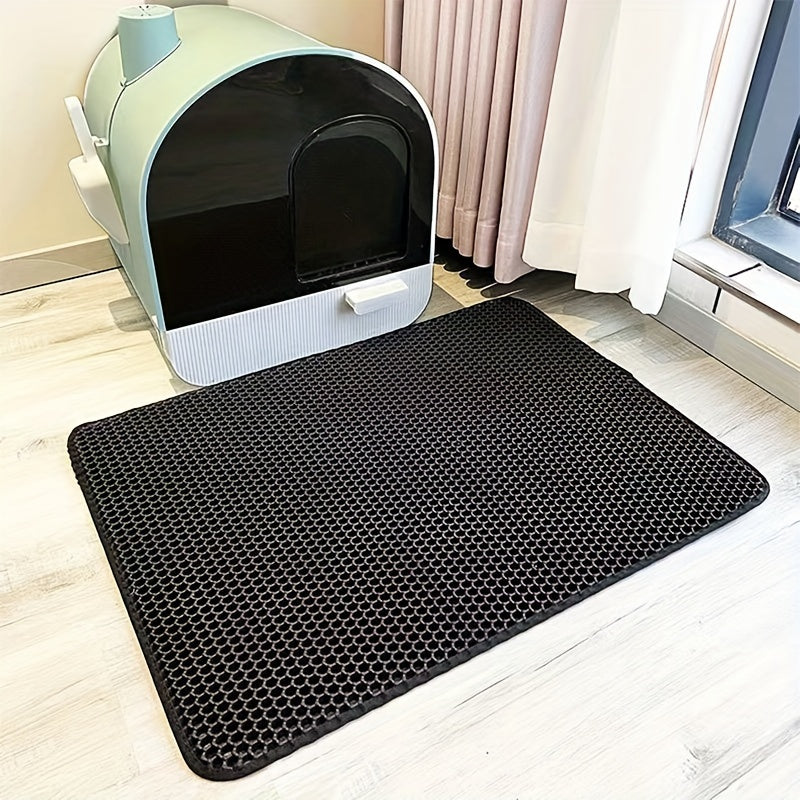 EVA Double-Layer Cat Litter Mat - Non-Slip, Washable, Soft Pet Litter Box Liner for Cats and Dogs, Easy Cleanup Design with Automatic Scoop Feature, Pet Hygiene Mat | Automatic Scoop Mat | Washable Mat, Cat Litter Box