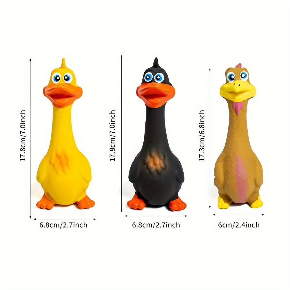 1/3pcs Pets Dog Toys Screaming Chicken Squeeze Sound Toy Rubber Duck Squeaky Chew Bite Resistant Toy Puppy Training Duck/chicken Design Dog Chew Toys, Tough Squeaky Dog Grinding Teeth Toys