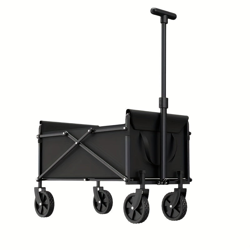 1pc Heavy-Duty Collapsible Foldable Utility Wagon Cart with All-Terrain Wheels, 30" Large Capacity RV/Garden/Beach Cart, 450 Capacity (Weight-Limit Equivalent), Lightweight Metal Frame for Camping, Groceries, Furniture & Pets