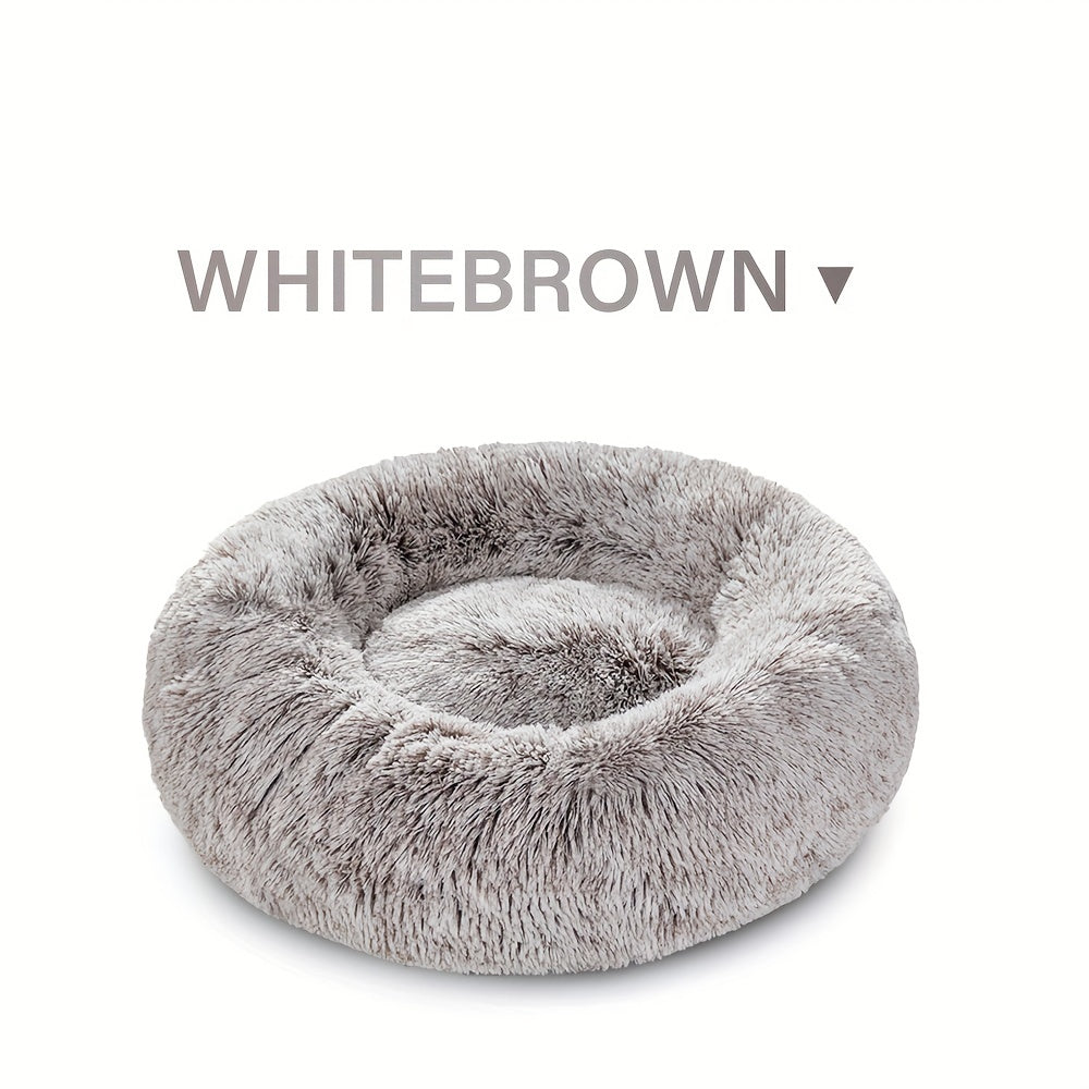 Long Plush Dog Bed For Autumn Winter, Deep Sleeping Pet Bed Mat For Small Medium Large Dogs, Donut Beds Mat For Cats Christmas Gift