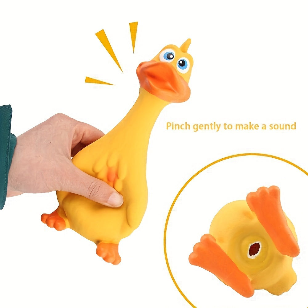 1/3pcs Pets Dog Toys Screaming Chicken Squeeze Sound Toy Rubber Duck Squeaky Chew Bite Resistant Toy Puppy Training Duck/chicken Design Dog Chew Toys, Tough Squeaky Dog Grinding Teeth Toys