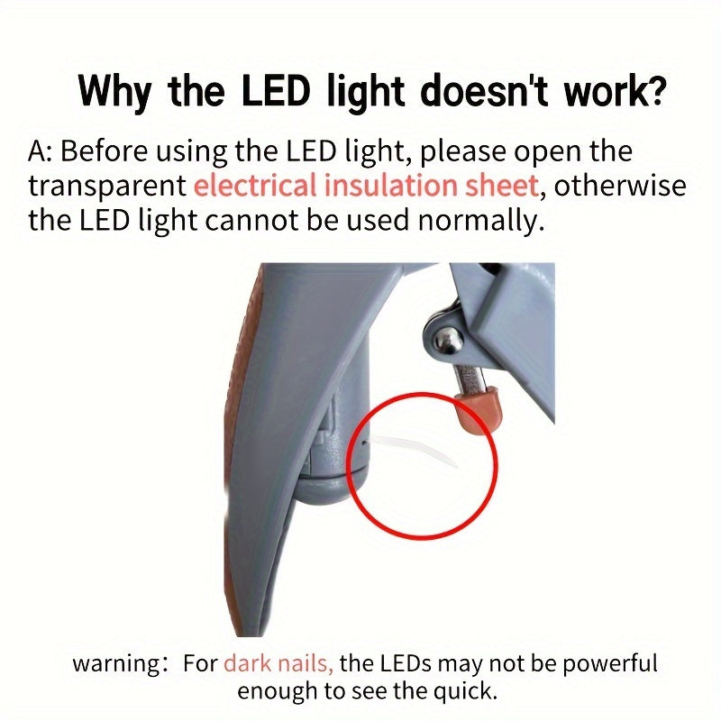 1pc LED Illuminated Pet Nail Clipper - Precision Stainless Steel Blade, Non-slip Comfort Grip, Safety Guard to Prevent Over-trimming - Perfect Grooming Tool for Dogs and Cats