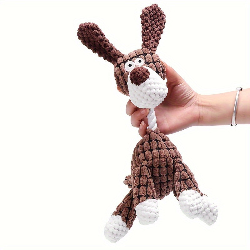 Fun Pet Toy Donkey Shape Corduroy Chew Toy For Dogs Puppy Squeaker Squeaky Plush Bone Molar Dog Toy Pet Training Dog Accessories