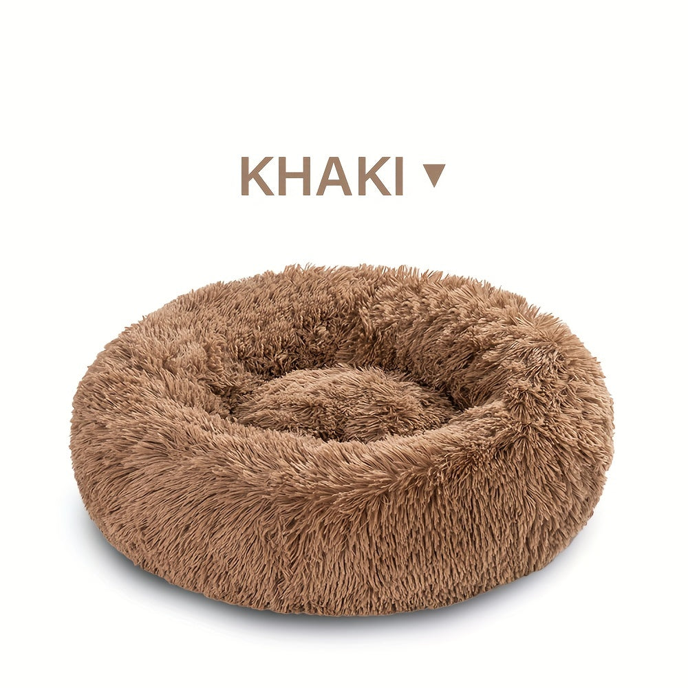 Long Plush Dog Bed For Autumn Winter, Deep Sleeping Pet Bed Mat For Small Medium Large Dogs, Donut Beds Mat For Cats Christmas Gift