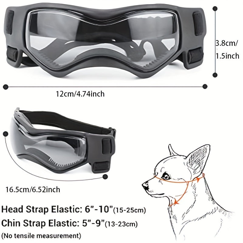 1pc Small Dog Sunglasses, UV Protection Goggles, Doggy Eye Protection, Pet Sunglasses, Arc-Shaped Outdoor Puppy Goggles, AntiFog Glasses For Pets Over 5lb
